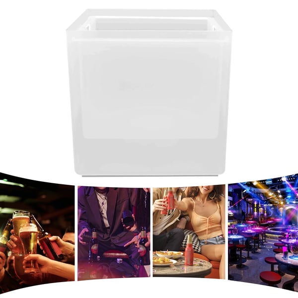 LED Isspand - Iskøler - 3,5 L - RGB LED - Dobbeltvægget PP - Til Bar, Hjem & Fest