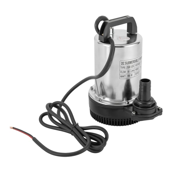 Dränkbar vattenpump - 12V - 160W, 50 l/min, Hög lyfthöjd, För båt/fiske, EU-kontakt