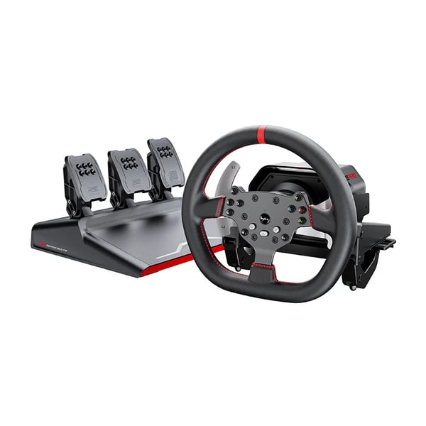 V10 Pro - Direktdrevet racingrat - 3,2 Nm Force Feedback - Bluetooth - PC/Windows 11 - Gearskifter - Hall-magnetiske pedaler - 360° rotation - Sort