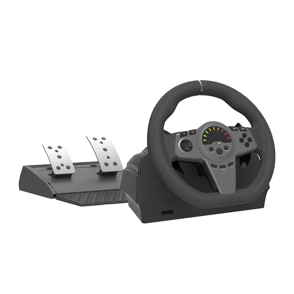 HS-GT001 - Racer-rat med pedaler - 180° Drejevinkel - Force Feedback - Gearskifter - Bluetooth - Til Xbox & Windows 11 PC - Sort