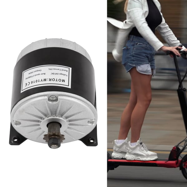 Harjallinen tasavirtamoottori, MY1016, 350 W 24 V, kestomagneetti, hiljainen, suuri vääntömomentti, 11T hammasratas DIY-generaattoriin