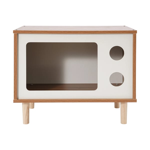 Kattkoja & Kattsäng - TV-modell - Valnötsfinish - 75 kg Bärkapacitet - 50×29×40 cm - Släta Kanter - Soffbord/Fotpall 2-i-1 - Äppelgrön