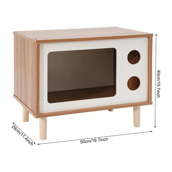 Kissatalo & Kissanpeti - TV-mallinen - Pähkinäsävy - 75 kg Kantavuus - 50×29×40 cm - Sohvapöytä/Jalkatuki 2-in-1 - Omenanvihreä