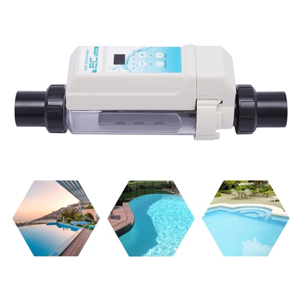 Saltvandsklorinator - Pool klorgenerator - 8 g/h klorproduktion - Elektrolytisk desinfektion - Saltvandsystem