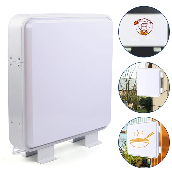 LED-lysboks - Reklameskilt - 50 x 50 cm - Kvadratisk - Vægmonteret - 220 V AC - 249–2000 lm - Hvid