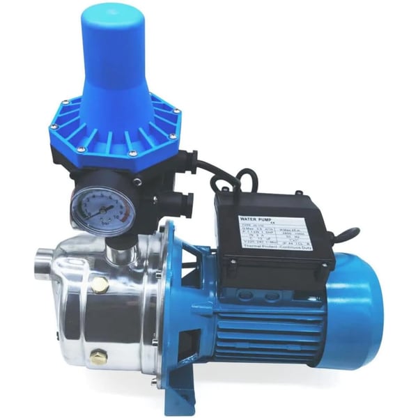 Vattenpump Trädgårdspump - Jetpump Centrifugalpump - 1100 W - Rostfritt stål - Pumpstyrning - EU-kontakt - Ytmonterad - Lyfthöjd 50 m