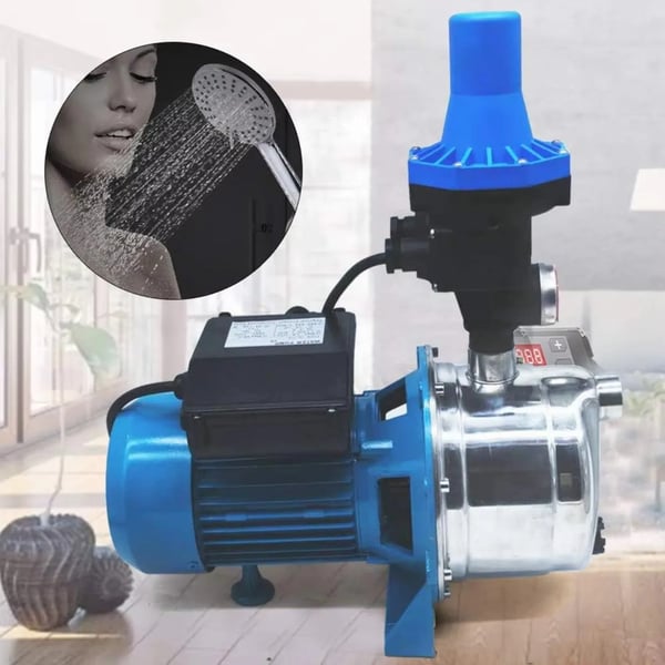 Vattenpump Trädgårdspump - Jetpump Centrifugalpump - 1100 W - Rostfritt stål - Pumpstyrning - EU-kontakt - Ytmonterad - Lyfthöjd 50 m