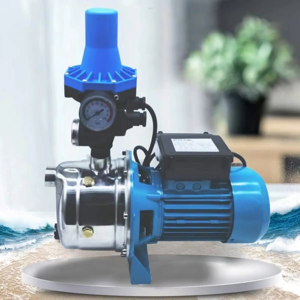 Vattenpump Trädgårdspump - Jetpump Centrifugalpump - 1100 W - Rostfritt stål - Pumpstyrning - EU-kontakt - Ytmonterad - Lyfthöjd 50 m