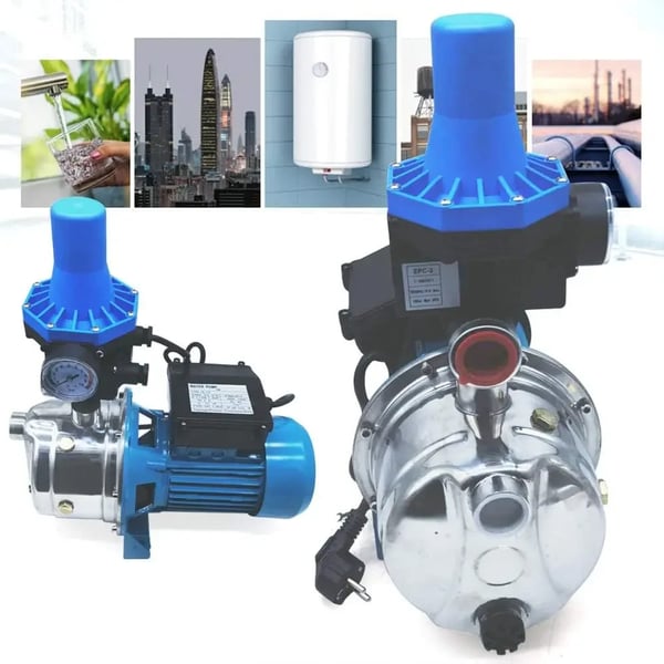 Vattenpump Trädgårdspump - Jetpump Centrifugalpump - 1100 W - Rostfritt stål - Pumpstyrning - EU-kontakt - Ytmonterad - Lyfthöjd 50 m