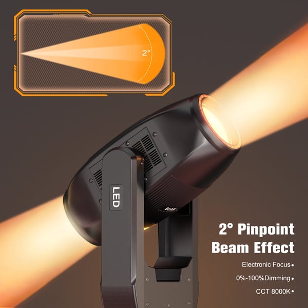 Kaksoispäinen LED Beam - Moving Head lavavalo - 350 W - DMX512/RDM, 33 kanavaa - 2×100 W + 24×0,2 W RGB×2 - Strobo, sateenkaari - EU-pistoke