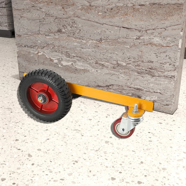 Transportvogn til marmor - SBJ-WWHWWH-009 firehjulet platformvogn - Bæreevne 500 kg - U-profil stålramme - Massive gummihjul - Drejelige hjul