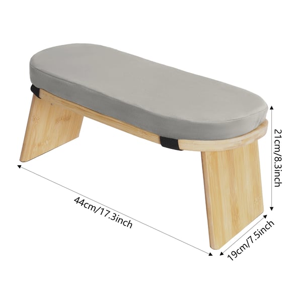 Meditationspall, hopfällbar och ergonomisk, reptålig och stötsäker, ljusgrå