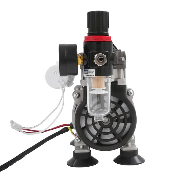 Tyhjiöpumppu/Alipainepumppu - Yksivaiheinen - EU 220V - Tyhjiö −90 kPa - Virtaus 58 l/min - G1/4 (6,35 mm) liitännät