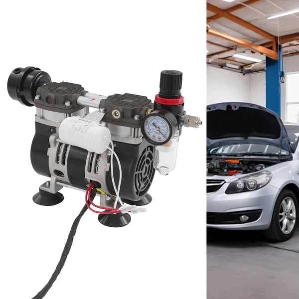Tyhjiöpumppu/Alipainepumppu - Yksivaiheinen - EU 220V - Tyhjiö −90 kPa - Virtaus 58 l/min - G1/4 (6,35 mm) liitännät