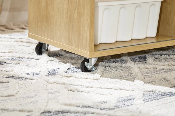 FBT152-N, printerbord/rollcontainer, 4 hjul, opbevaring til kontor, beige