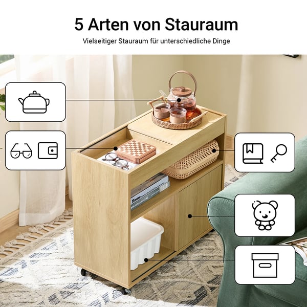 FBT152-N, printerbord/rollcontainer, 4 hjul, opbevaring til kontor, beige