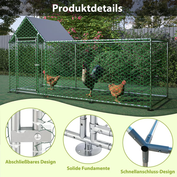 Dyreindhegning - Hundegård/metalbur - 3×1×1,5 m - Rustfrit stål - Udendørs - Modulær DIY - Sølv