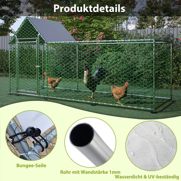 Dyreindhegning - Hundegård/metalbur - 3×1×1,5 m - Rustfrit stål - Udendørs - Modulær DIY - Sølv