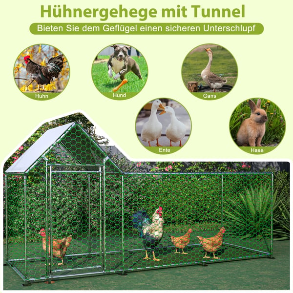 Dyreindhegning - Hundegård/metalbur - 3×1×1,5 m - Rustfrit stål - Udendørs - Modulær DIY - Sølv