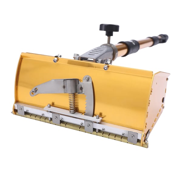 Spartelkasse til gipsplader - Sæt - Teleskopskaft 90–150 cm - 5 gear - Vinkelhoved 60°/90° - Aluminiumskaft - Kasse 26,5×13×12 cm