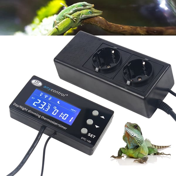 Akvaarion termostaatti - Digitaalinen LCD lämpötilansäädin - Kala-akvaarioon - 220 V - 0–50 °C - Tarkkuus 0,1 °C - SCR 16 A/250 V AC - 3 W