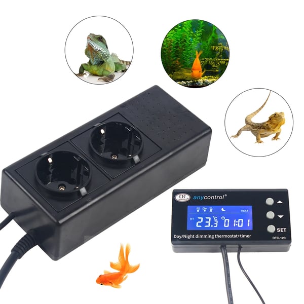 Akvaarion termostaatti - Digitaalinen LCD lämpötilansäädin - Kala-akvaarioon - 220 V - 0–50 °C - Tarkkuus 0,1 °C - SCR 16 A/250 V AC - 3 W