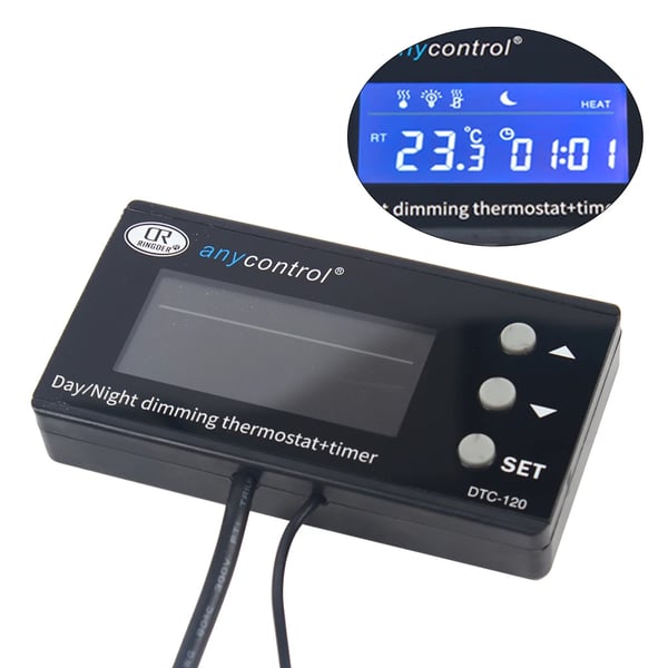 Akvaarion termostaatti - Digitaalinen LCD lämpötilansäädin - Kala-akvaarioon - 220 V - 0–50 °C - Tarkkuus 0,1 °C - SCR 16 A/250 V AC - 3 W