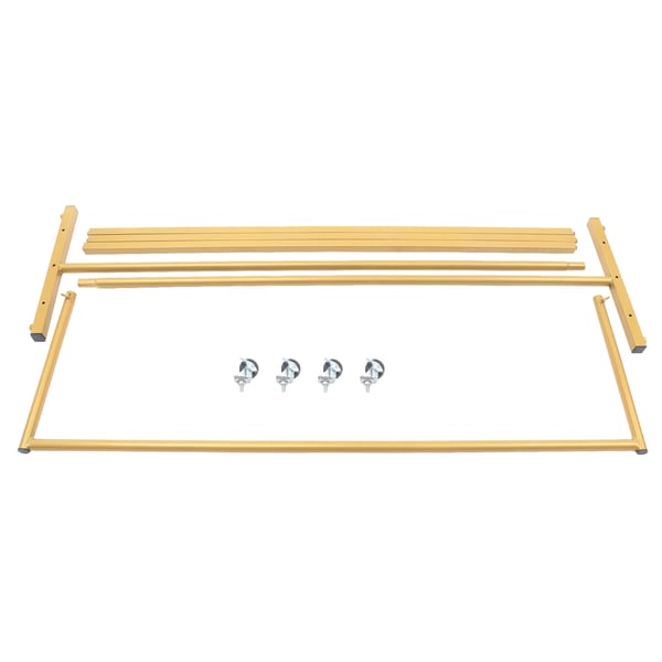 Tøjstativ - Fritstående garderobestativ med hjul - Industrielt vintage-look - Jern - Bæreevne op til 5 kg - Til stue og butik - Guld