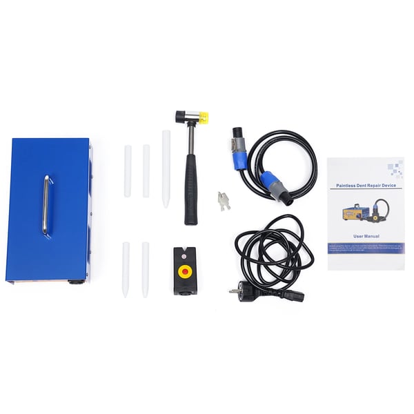 Lakfri bulereparation PDR - Elektromagnetisk induktionsmaskine - Digital skærm - 220V 50/60Hz - 1,38 kW - 150 kHz - Til stålkarrosserier - Blå