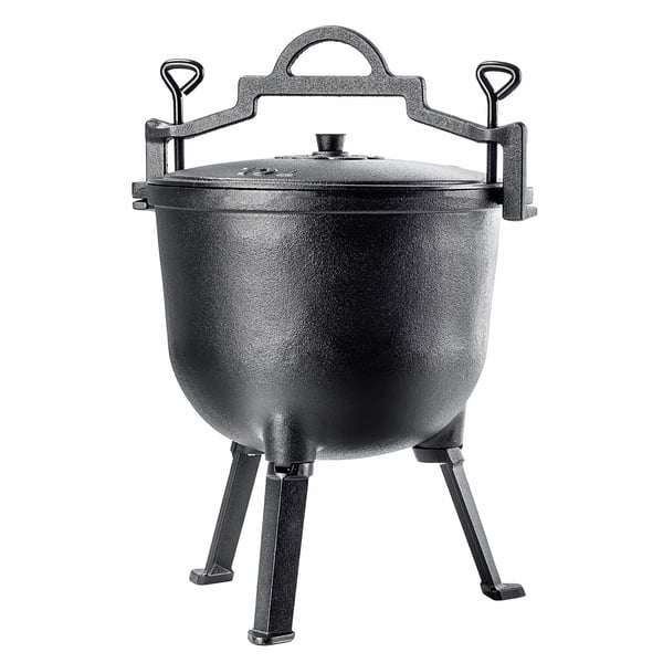 Støbejernsgryde til bål - Dutch Oven - 10 l - Til flere end 5 personer - Til bål og grill