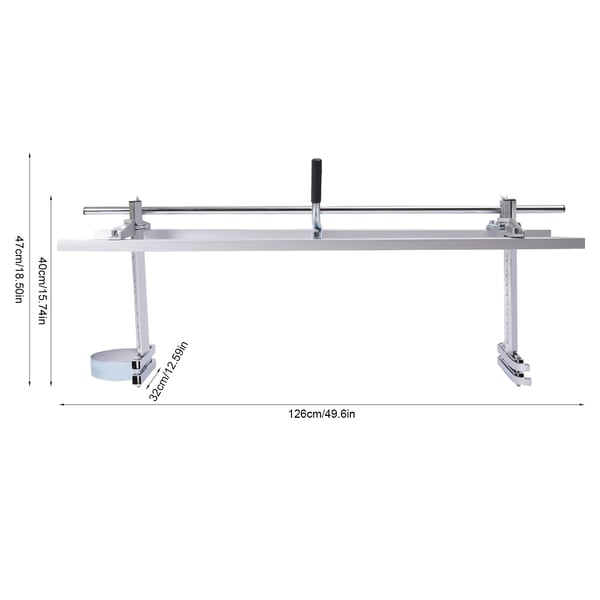 Savværk til kædesav - Bærbart savværk - Til sværd 0–120 cm - Snitdybde 2–35 cm - Aluminium & stål - Vægt 8,5 kg - Sølv