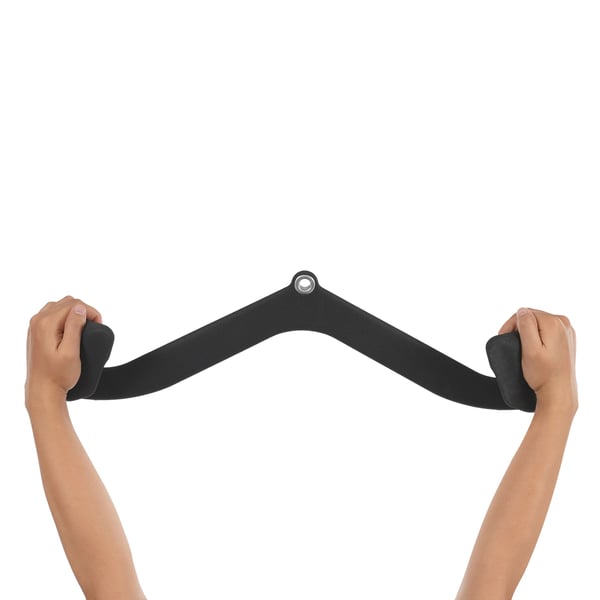 Kabelmaskine Grebsæt - Sæt med 7 Dele Håndtag & V-Greb til Lat Træk/Roning - Maks belastning 300 kg - Jern + PVC - Biceps Triceps Ryg - Sort