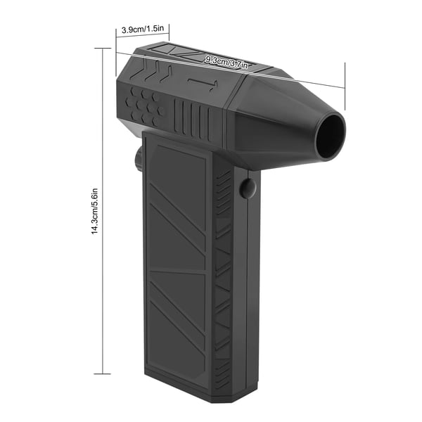 Mini Puhallin - Käsikäyttöinen Turbo Puhallin - 130000 RPM - 230 W - 52 m/s - Type‑C Pikalataus - 0,25–4 h Akkukesto - Musta