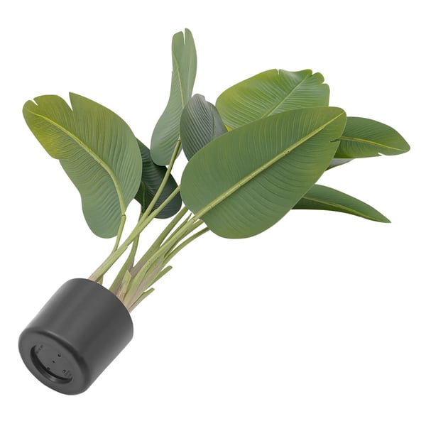 Kunstige planter 2-pak - Gulvstående træ i potte - Inde/Ude - PU/PE - 9 Blade - Bryllup & Udstilling - Sort, Grøn