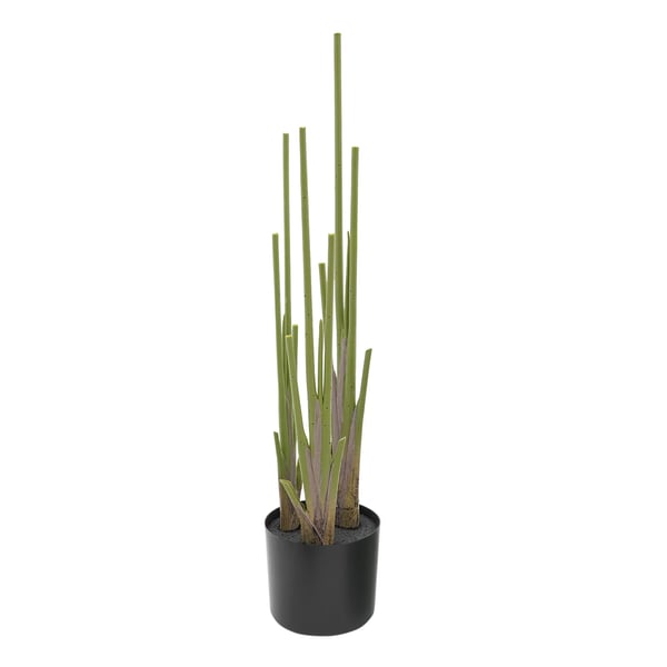 Kunstige planter 2-pak - Gulvstående træ i potte - Inde/Ude - PU/PE - 9 Blade - Bryllup & Udstilling - Sort, Grøn