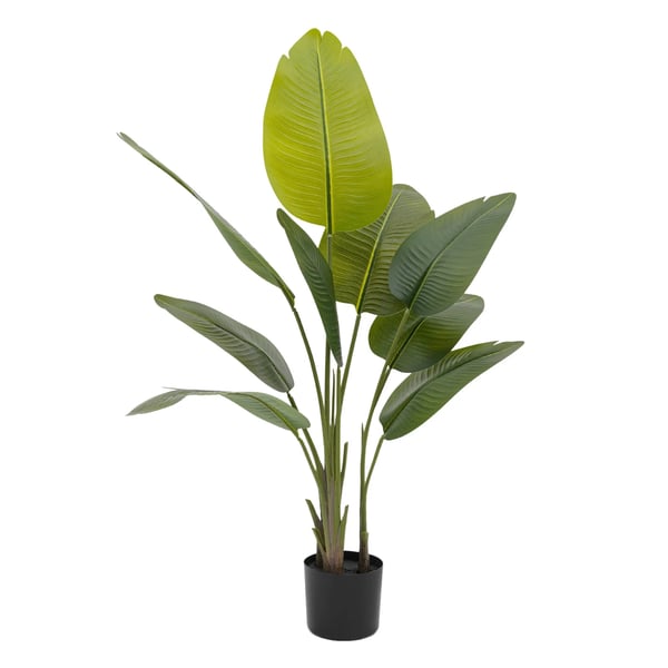 Kunstige planter 2-pak - Gulvstående træ i potte - Inde/Ude - PU/PE - 9 Blade - Bryllup & Udstilling - Sort, Grøn