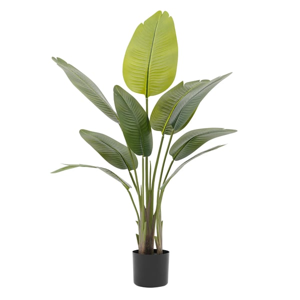 Kunstige planter 2-pak - Gulvstående træ i potte - Inde/Ude - PU/PE - 9 Blade - Bryllup & Udstilling - Sort, Grøn