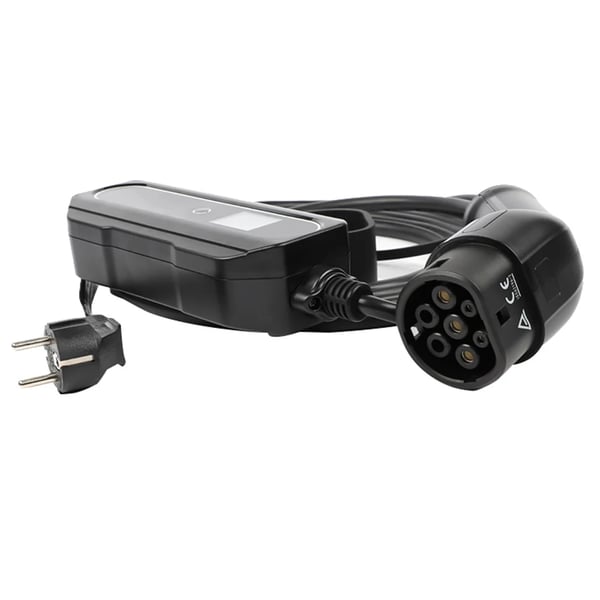 Elbil oplader Type 2 - EE1610K - Bærbar EVSE - Justerbar 6–16 A - Max 3,5 kW - 110–265 V - IP66 - 10 m kabel