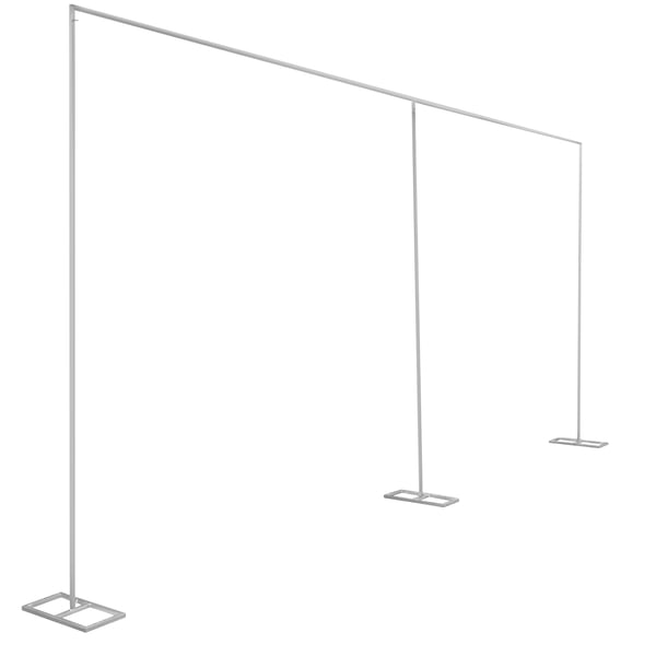Taustateline, neliönmuotoinen ilmapallokaari XL, metalli 6x3 m, hopea, häihin, syntymäpäiville ja bridal showeriin