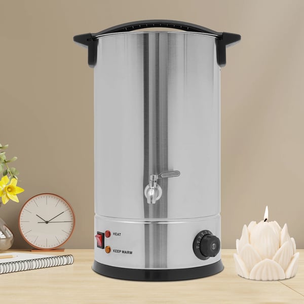 Vokssmelter - Professionel voksværmer - 1800 W - 15 L Kapacitet - Rustfrit Stål - Til Skønhedsklinik & DIY Lysfremstilling - Sølv