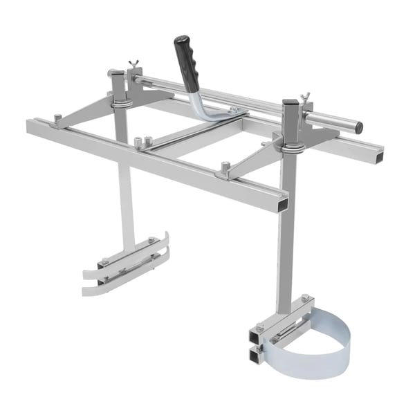 Kannettava ketjusahamylly - Säädettävä plankkuohjain - Alumiiniseos - Maks. leveys 60 cm - Leikkuupaksuus 1,27–33 cm - Sopii 35,5–61 cm laipalle