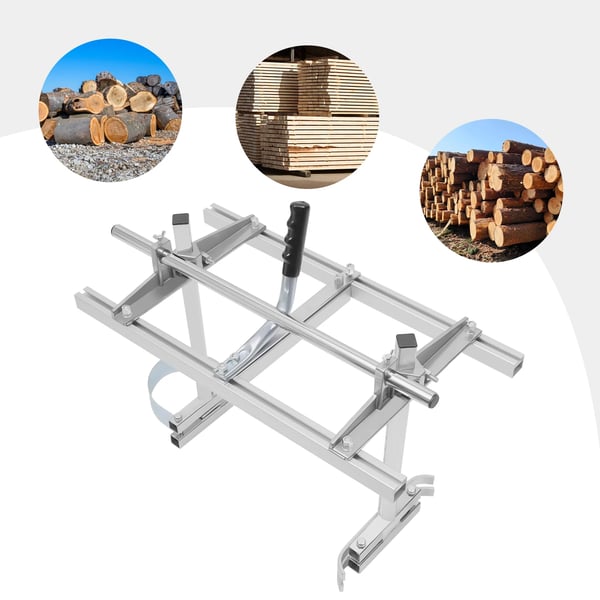 Bærbart savværk til kædesav - Justerbar plankeguide - Aluminiumslegering - Maks. bredde 60 cm - Tykkelse 1,27–33 cm - Til sværd 35,5–61 cm
