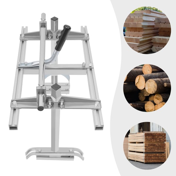 Bærbart savværk til kædesav - Justerbar plankeguide - Aluminiumslegering - Maks. bredde 60 cm - Tykkelse 1,27–33 cm - Til sværd 35,5–61 cm