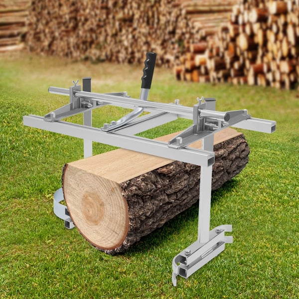 Bærbart savværk til kædesav - Justerbar plankeguide - Aluminiumslegering - Maks. bredde 60 cm - Tykkelse 1,27–33 cm - Til sværd 35,5–61 cm