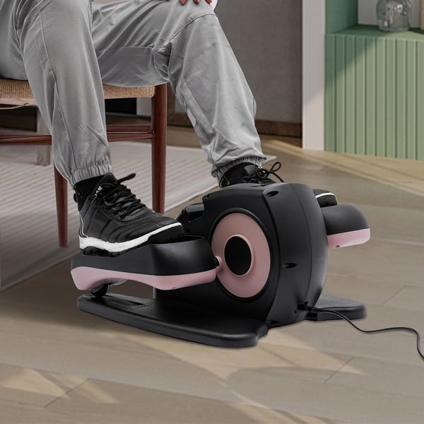 Pöydän alle crosstrainer - Sähköinen ministepperi - Kaukosäädin - LCD-näyttö - Lihasrentoutus - Ikäihmisille ja nuorille - Pinkki