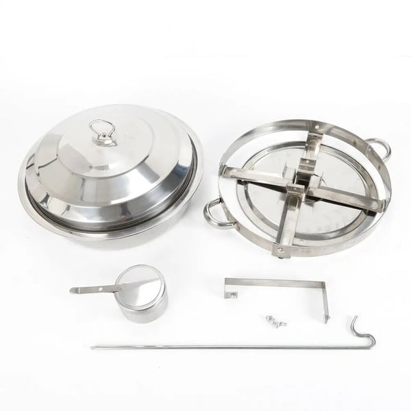 Madvarmer - Chafing Dish - Rund - 7,5 L - Rustfrit stål - Højde 50 cm - Tåler opvaskemaskine & ovn