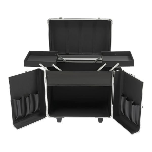 Fodplejekuffert med hjul - Værktøjskasse til fodpleje - Maks. belastning 50 kg - Mål 46×29×42 cm - Sort