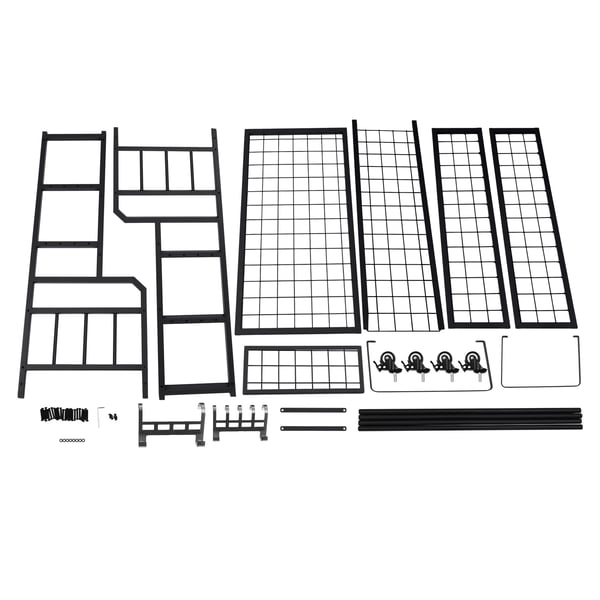Käsipainoteline - Painoteline - 4 Tasoa - Enimmäiskuorma 136 kg - 4 Pyörää - Teräs - Sivukori 40×16,8×21,5 cm - Vapaasti Seisova - Musta