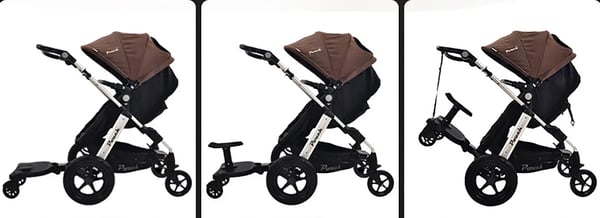 Søskendebræt - Ståbræt med Sæde - Universel Pasform - Max 25 kg - Miljøvenlig PP - Til Andet Barn - Til Shopping