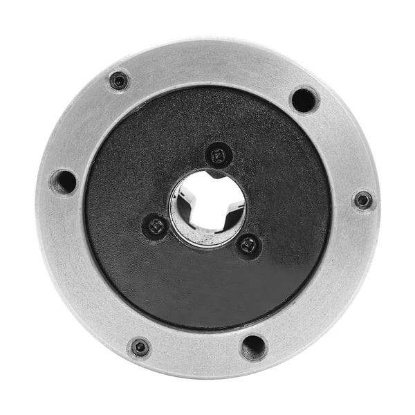 Sorvin istukka - 3-leukainen itsekeskittyvä - Tarkkuus 0,07 mm - Kovuus HRC54 - Halkaisija 100 mm - Läpireikä 22 mm - Korkeus 5,5 cm - Käsikäyttöinen
